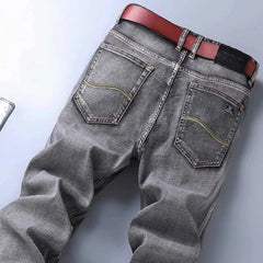 Men's Stretch Regular Fit Jeans Business Casual Denim