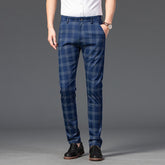 Wood Brand Autumn Plaid Pants Men Cotton Formal Work Business Pants - Acapparelstore