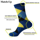 Colorful Argyle Cotton Crew Socks Business SocksMatch Up Men's Colorful Argyle Cotton Crew Socks Business Socks