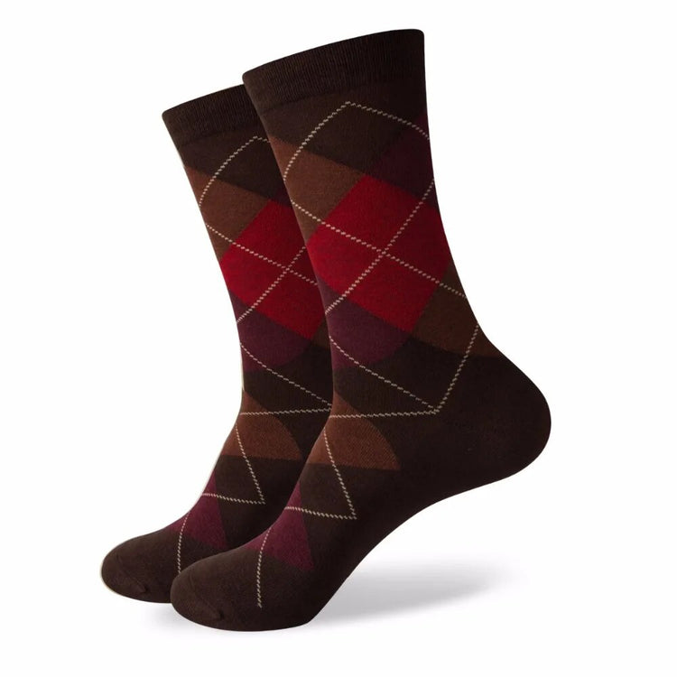Colorful Argyle Cotton Crew Socks Business SocksMatch Up Men&