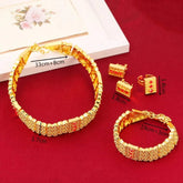 24k Gold Color Ethiopian Chokers Necklace Earrings Ring Bracelet