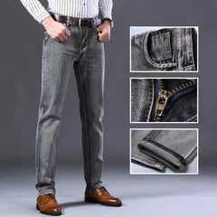 Men's Stretch Regular Fit Jeans Business Casual Denim