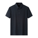 Men's Short-Sleeved Shirt Non-Iron Ice-Sensation Middle-Aged Plaid Shirt - Acapparelstore