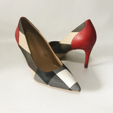 Striped Style Soft Pumps Shoes Match Big Handbag SetsWomen's Striped Style Soft Pumps Shoes Match Big Handbag Sets