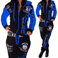 Ladies Fashion Print Casual Sports One Piece Suit
