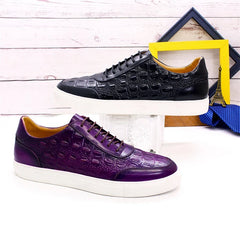 Luxury purple casual leather shoes men's cowhand shoes
