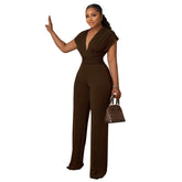 Women's Summer Suit Elegant Halter Neck High Waist Straight Jumpsuit - Acapparelstore
