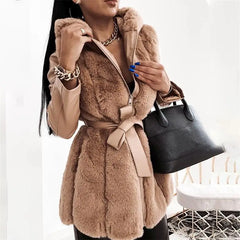 Women's Thick Warm Zipper Winter Coat With Belt