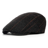 Autumn Winter Hats British Western Style Striped Berets CapsMen's Autumn Winter Hats British Western Style Striped Berets Caps