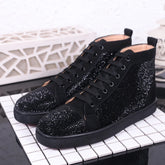 Personality genuine leather women'Personality genuine leather women's men's shoes hot diamond lace