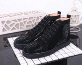 Personality genuine leather women'Personality genuine leather women's men's shoes hot diamond lace