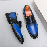 Loafers Business Square Toe Slip-Men's Loafers Business Square Toe Slip-On Dress Shoes Handmade Shoes