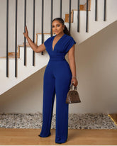 Women's Summer Suit Elegant Halter Neck High Waist Straight Jumpsuit - Acapparelstore