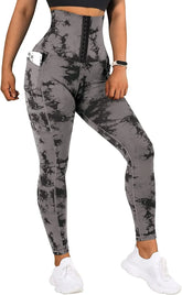 Panel Tie Dye LeggingsWomen's Panel Tie Dye Leggings with Pockets European and American Pant