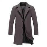 Woolen Coats Solid Color Single BreastedAutumn Winter Fashion Men's Woolen Coats Solid Color Single Breasted