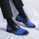 Loafers Business Square Toe Slip-Men's Loafers Business Square Toe Slip-On Dress Shoes Handmade Shoes