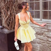 Summer Lovely Cute Mini Dress Black Hollow Out Sexy Party Dress