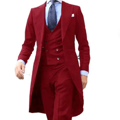 Arrival Long Coat Red Designs Men'New Arrival Long Coat Red Designs Men's Gentle Tuxedo Prom Suit