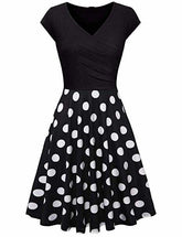 -Neck Big Swing Stitching Retro SundressFloral Print Mini Dress Sexy V-Neck Big Swing Stitching Retro Sundress