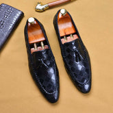 Formal Men's Shoes Genuine Leather Tassel Loafers Dress Shoes - Acapparelstore