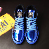 Luxury Men's Ankle Boots Black and White Crocodile Printed Shoes - Acapparelstore