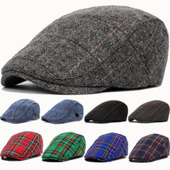Autumn Winter Hats British Western Style Striped Berets CapsMen's Autumn Winter Hats British Western Style Striped Berets Caps