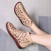 Women's Hollow Out Zip Boots Platform Summer Breathable Shoes - Acapparelstore