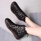 Women's Hollow Out Zip Boots Platform Summer Breathable Shoes - Acapparelstore