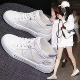 Women's Mesh Canvas Lace-Up Sneakers Spring Platform Ladies Shoes - Acapparelstore