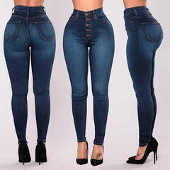 Women's High Waited Skinny Denim Pencil Pants Stretch Slim Plus Size - Acapparelstore