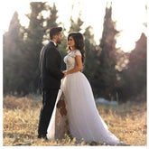 Luxury African Wedding Dress Appliques Detachable Train Classical Elegant DressLuxury African Wedding Dress Appliques Detachable Train Classical Eleg