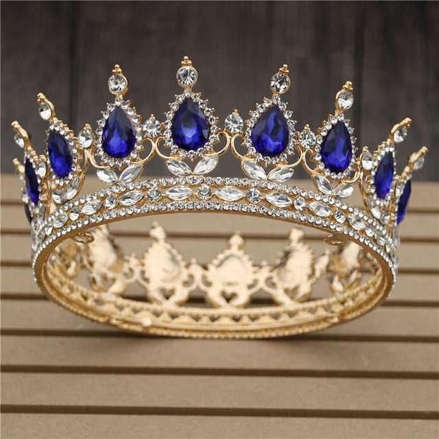Pink Crystal Rose Gold Flower Wedding Crown TiarasWomen&
