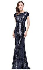 Sequins Prom Long Rose Gold Bridesmaid DressesWomen's Sequins Prom Long Rose Gold Bridesmaid Dresses