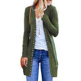 Elegant Women'Elegant Women's Coats-Spring Autumn Button Knitted Cardigan Overcoat