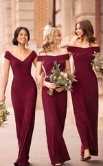 Mermaid Bridesmaid Dresses Long Wedding Party V-Neck Robe Dresses - Acapparelstore