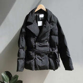 Thick Winter Autumn Elegant Woman's Lapel Cotton Coat - Acapparelstore