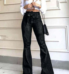 South American Jeans Women High Waisted Micro Elastic Bell-bottom Pants - Acapparelstore