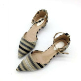 Women's Fashion Shoes Female Pumps Stripe Shallow Buckle Strap Shoes - Acapparelstore