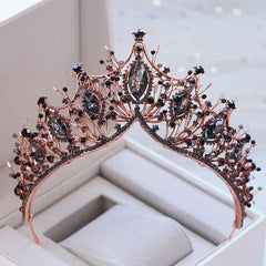 Elegant Big Baroque Handmade Crystal Wedding Crowns Bridal Hair Accessories - Acapparelstore