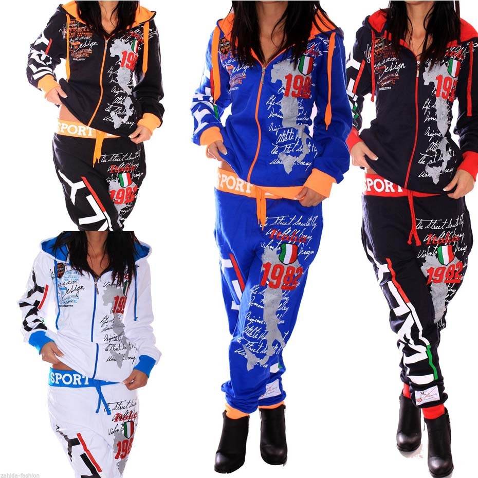 Piece Set Hooded Tracksuit Outfits Printed SportswearBrand New Women Two Piece Set Hooded Tracksuit Outfits Printed Sportsw