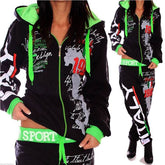 Piece Set Hooded Tracksuit Outfits Printed SportswearBrand New Women Two Piece Set Hooded Tracksuit Outfits Printed Sportsw