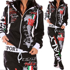 Piece Set Hooded Tracksuit Outfits Printed SportswearBrand New Women Two Piece Set Hooded Tracksuit Outfits Printed Sportsw