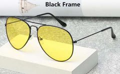 Night Vision Glasses for Driving Fashion Aviation Yellow Sunglasses - Acapparelstore