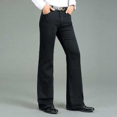 Men's Winter Thick Horned Jeans Warm Thicken Plus Velvet Flare Pants - Acapparelstore