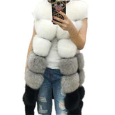 Fashion Winter Fur Vest Warm Long Fur CoatElegant Women's Fashion Winter Fur Vest Warm Long Fur Coat
