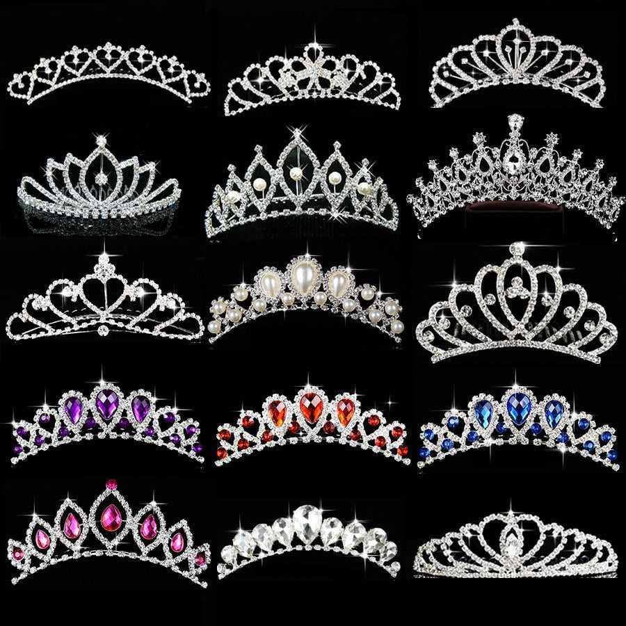 Princess Crown Birthday Gift Wedding Silver Crystal Floral Bridal Head Crown - Acapparelstore
