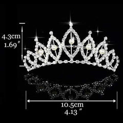 Princess Crown Birthday Gift Wedding Silver Crystal Floral Bridal Head Crown - Acapparelstore