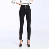Winter Jeans High Waist Skinny Pants Fleece Lined Elastic WaistWomen's Winter Jeans High Waist Skinny Pants Fleece Lined Elastic Wais