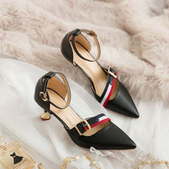 Fashion Pointed Shallow Mouth Buckle High Heels Sexy Comfortable shoes - Acapparelstore