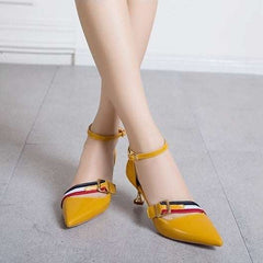 Fashion Pointed Shallow Mouth Buckle High Heels Sexy Comfortable shoes - Acapparelstore